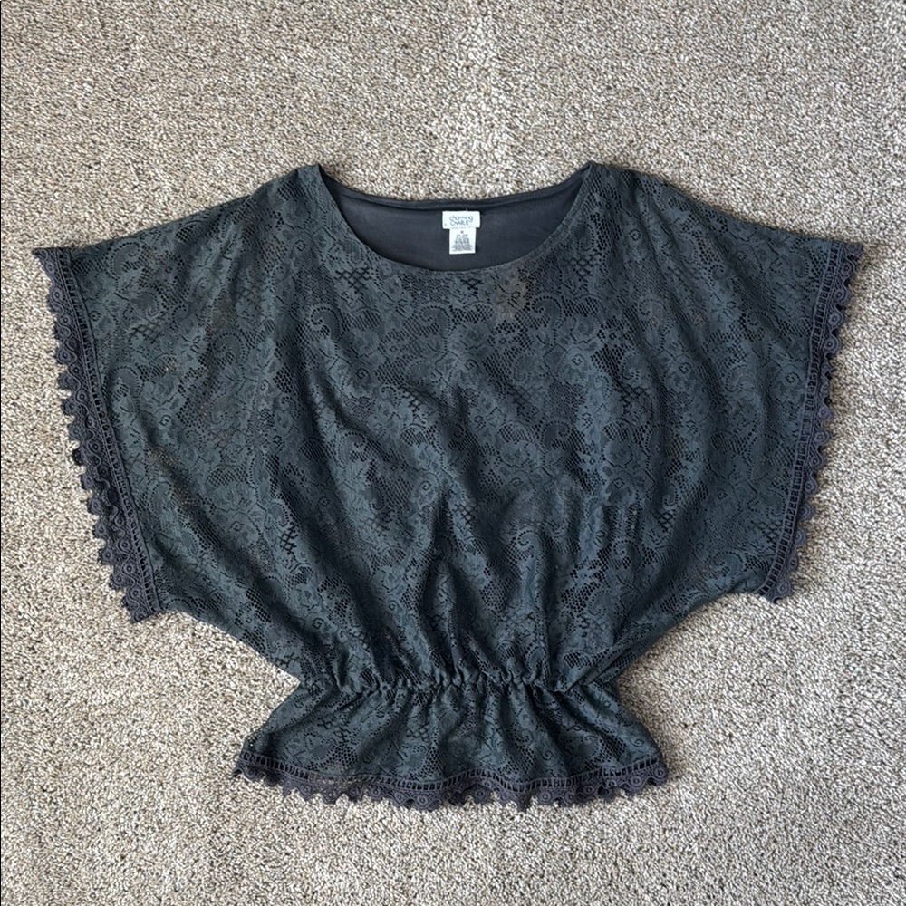 Charming Charlie Dolman Lace Blouse